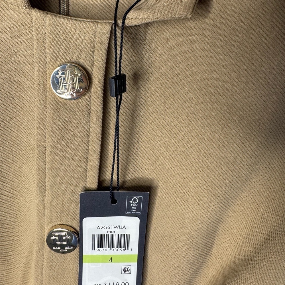 NWT Tommy Hilfiger Tan Twill shift dress Sleeveless Size 4 - Picture 3 of 8